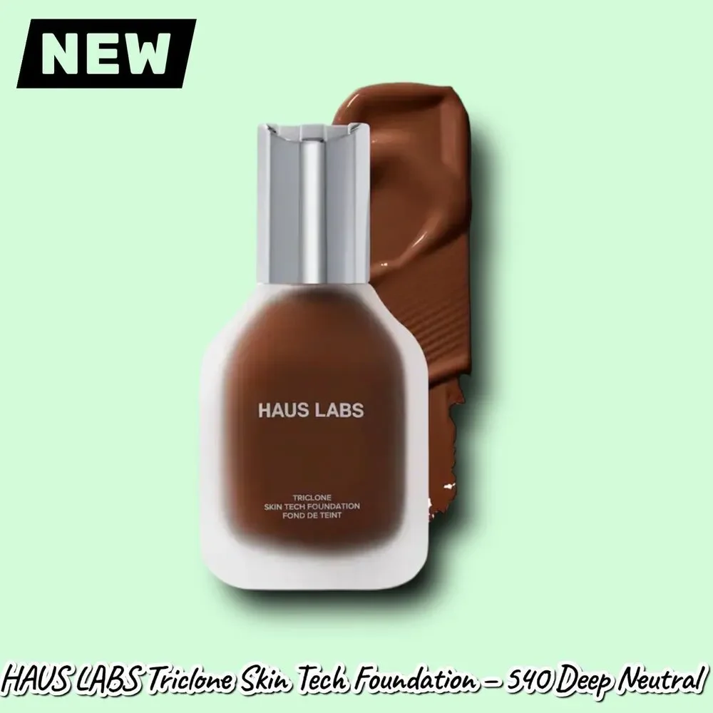 New HAUS LABS Triclone Skin Tech Medium Coverage Foundation – 540 Deep Neutral –